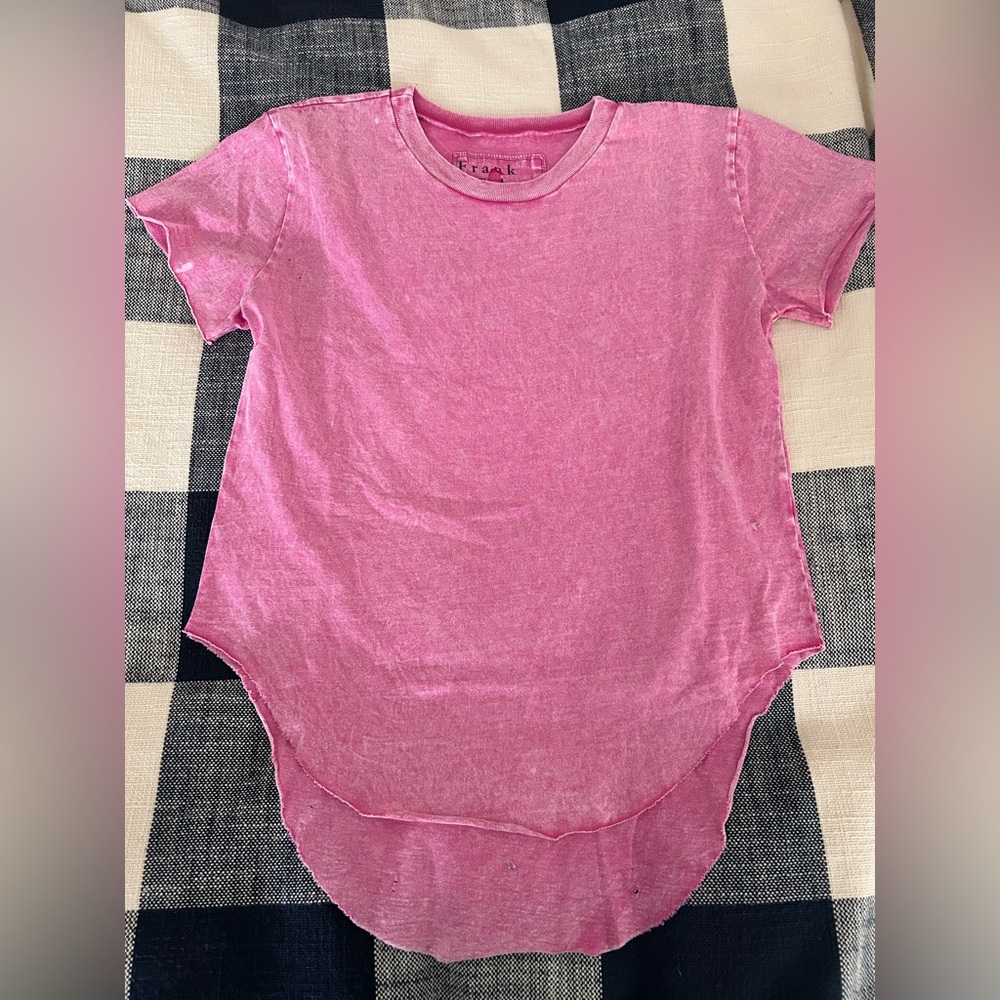 Frank & Eileen Women’s XS Distressed Pink Mineral Washed T-shirt NWOT